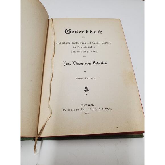 Antique Book Gedenkbuch Castell Toblino by J.V. von Scheffel German 1901 - Picture 3 of 15